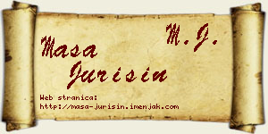 Maša Jurišin vizit kartica